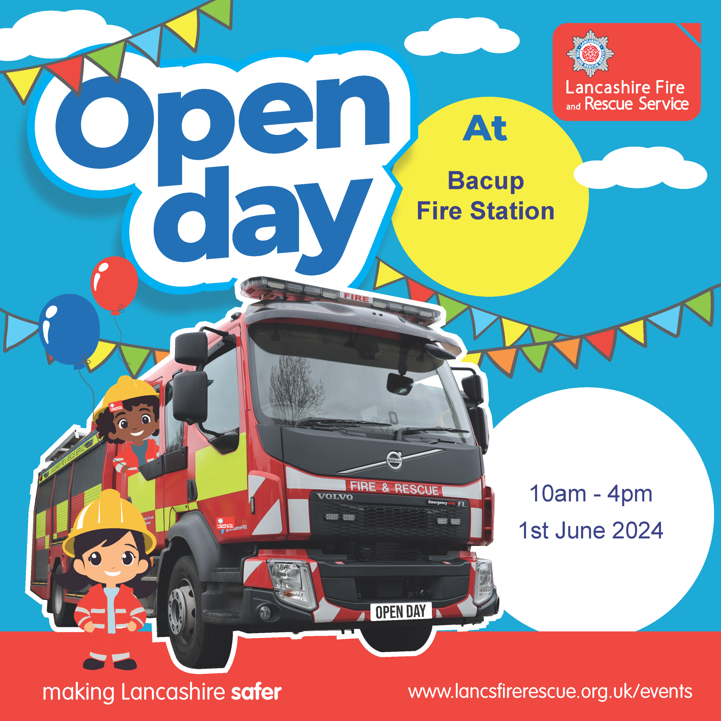 Bacup Fire Station Open Day Promotional Graphic
