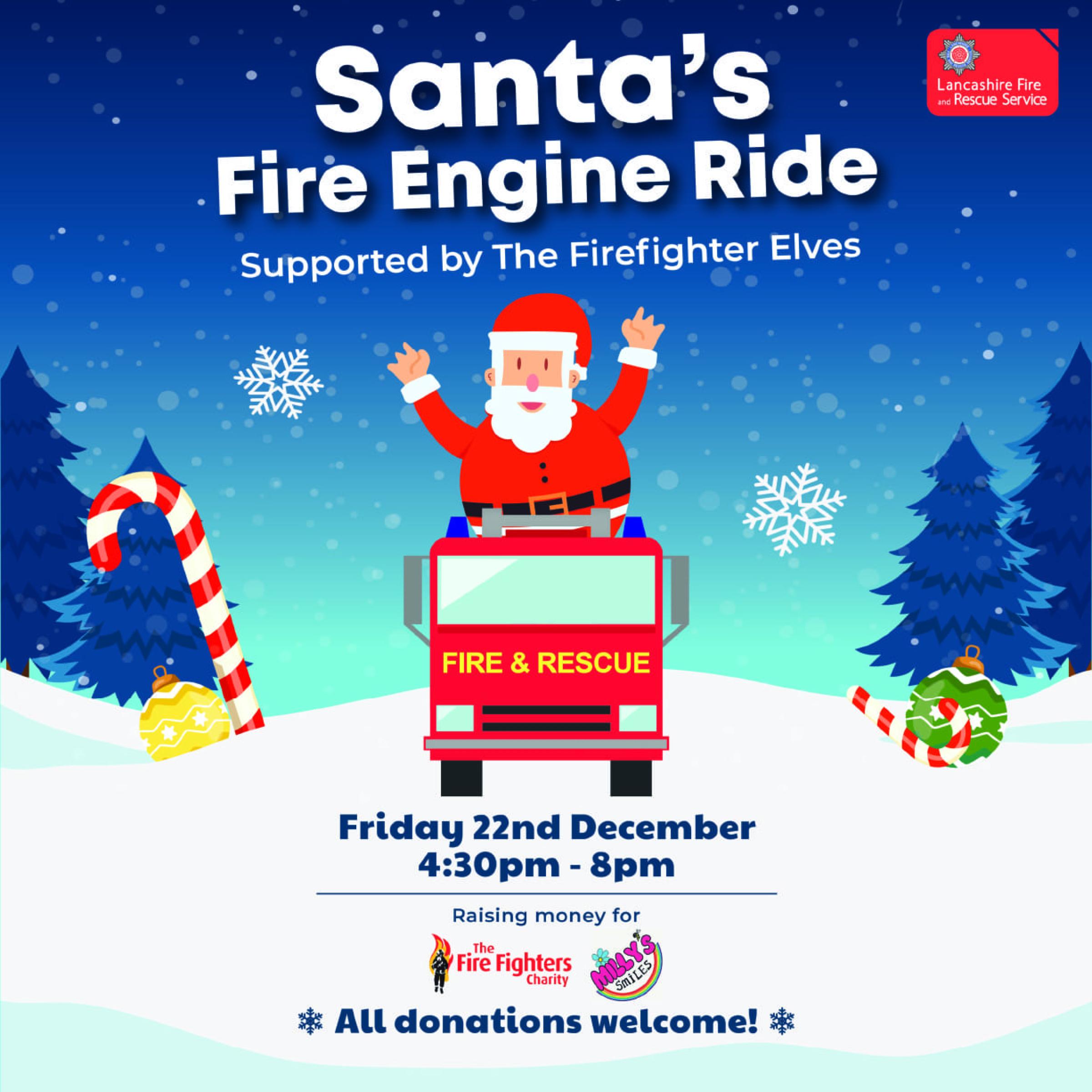Santa's Fire Engine Ride in Great Harwood