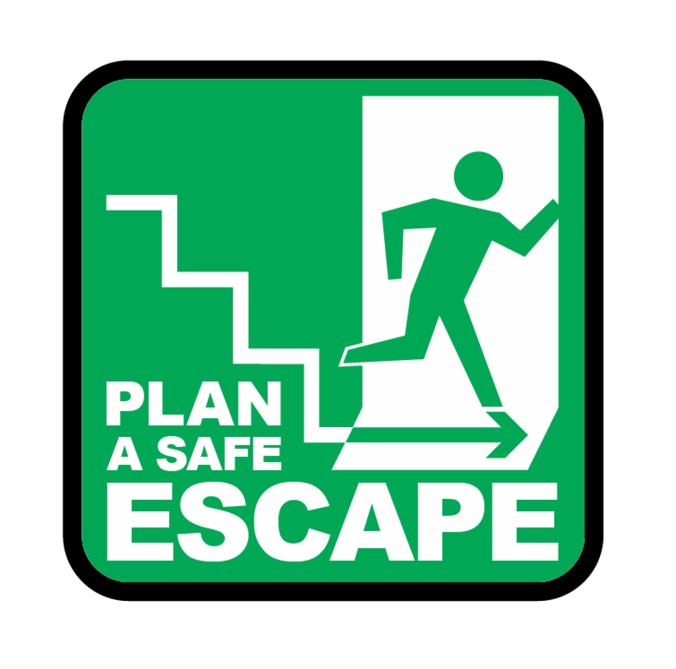 plan a safe  escape route signage